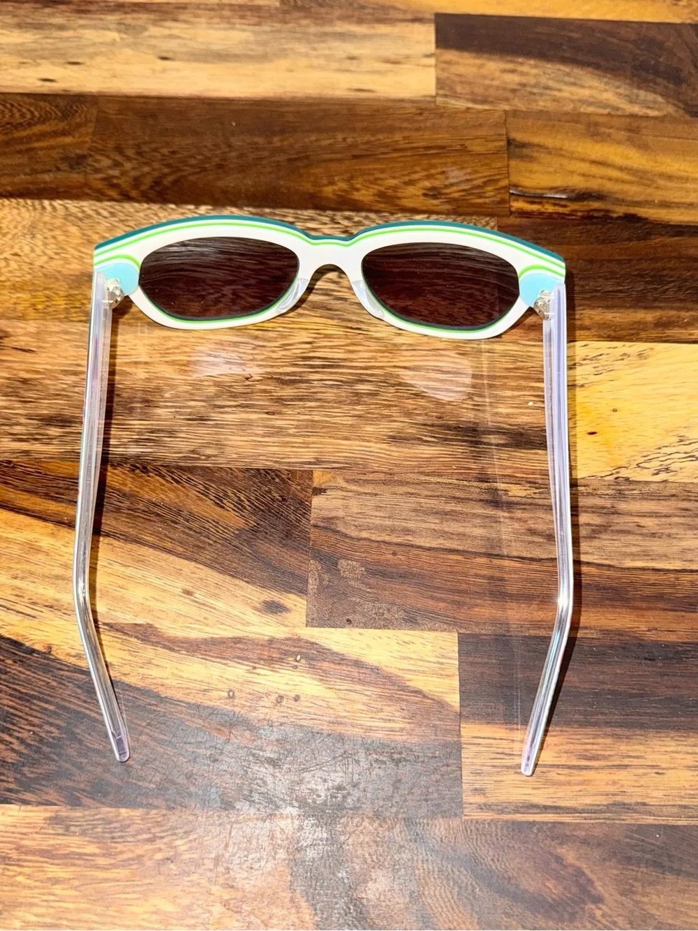 Lilly Pulitzer Turquoise Cat-Eye Sunglasses with Patterned Arms